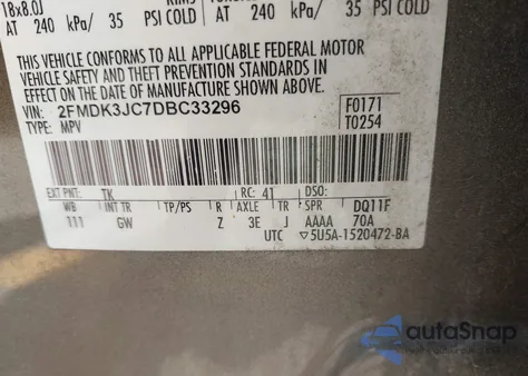 2013 Ford Edge Sel from USA, damaged, VIN 2FMDK3JC7DBC33296